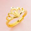 Crown Open Ring Fashion Pure Hand Jewelry for Women