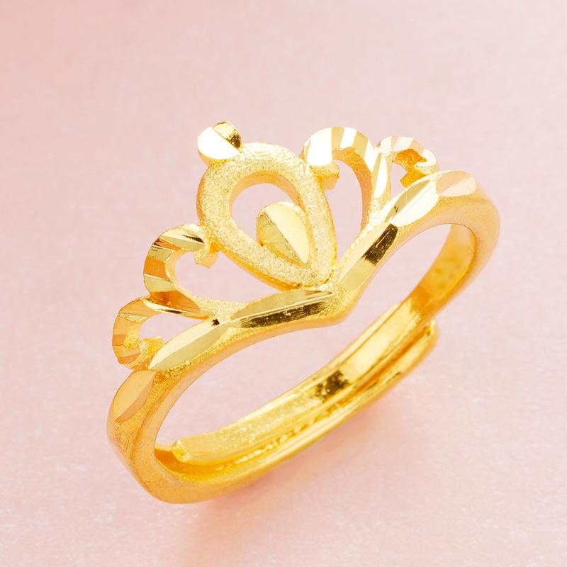 Crown Open Ring Fashion Pure Hand Jewelry for Women