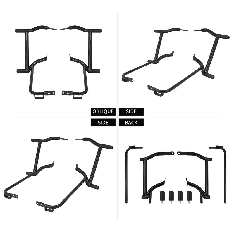 Motorcycle Rear Crash Bar Rail Bracket Kit Saddlebag Guard For Harley Touring CVO Road King Street Electra Glide FLTRX 1996-2008