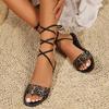 Fashion 2025 Summer New Fashion Flat Open Toe Sandals Women's Cross Strap Sandals for Women Gladiator Beach Sexy Rome Zapatos Mujer