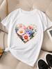 (Asian Size) Women Fashion Tee Top Trend Floral Style Clothing T Shirt Woman Print Female Short Sleeve Graphic T-shirts