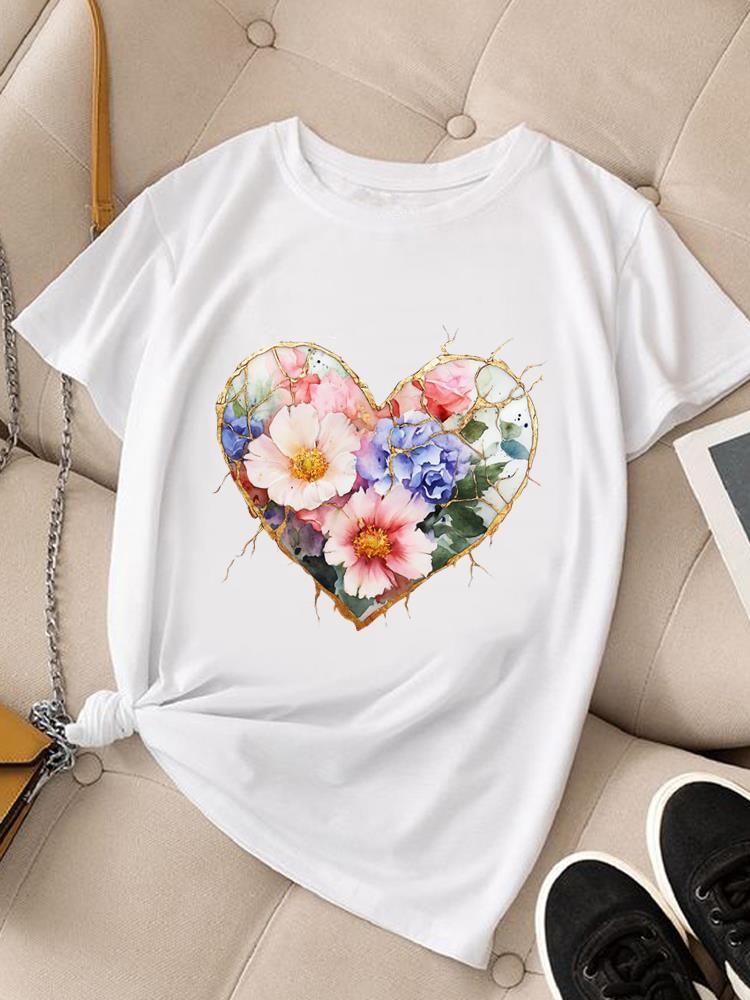 (Asian Size) sweet trend cute 90s Women Fashion Tee Top Clothing T Shirt Woman Print Female Short Sleeve Graphic T-shirts
