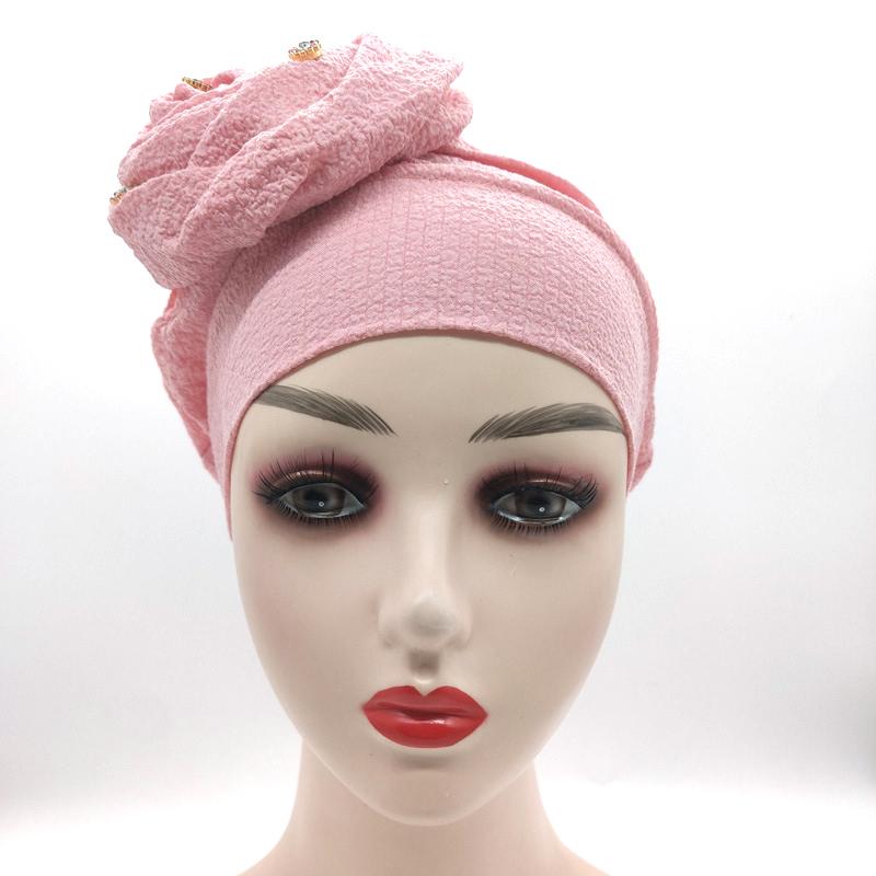 Women's Muslim Hot Rhinestone Pan Flower Hat Side Pan Flower Head Hat