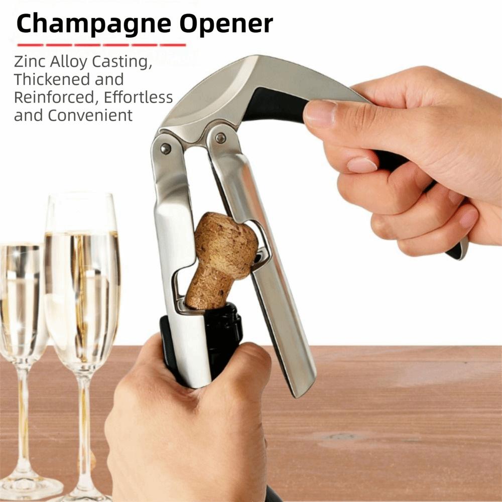 Ergonomischer Griff Champagnerflaschenöffner Zink Zink Zinklegierung Champagnerkorkenzieher Küche Sprudelnd