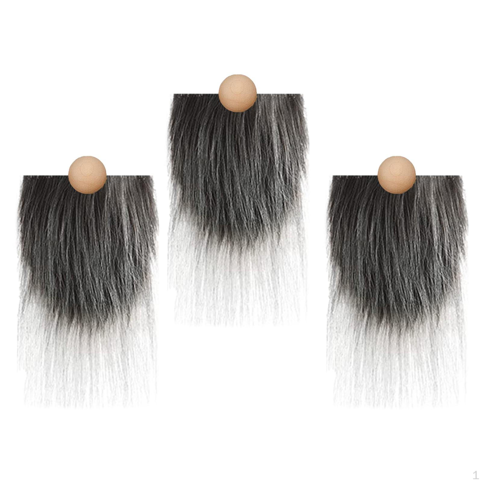 

3 шт. Бороди гномів Незакінчені дерев’яні кульки Штучне хутро Борода гномів Дерев’яний ніс Ремесло