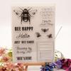 Bee Happy Clear Stamp Silicone Stamp Cards Greeting Words Pattern for Holiday Card Making Decoration and DIY Scrapbooking