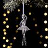 Durable Acrylic Hanging Decors Faux Crystal Christmas Ornaments, Clear Reindeer/Bell/Wreath/Wine Glass Winter Shiny Simulated Charms Wonderland