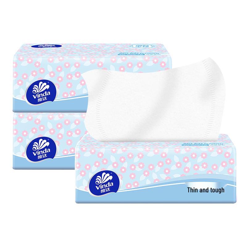 Vinda 3-Ply Soft & Durable Facial Tissues, 100 Sheets/Pack, 20 Packs/Box