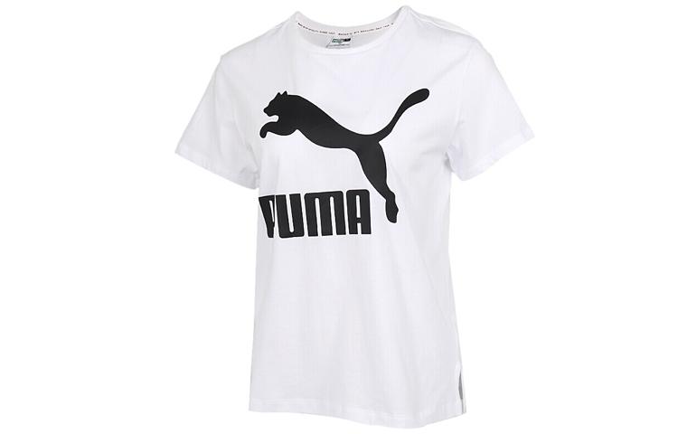 Женские белые футболки PUMA с круглым вырезом, умеренного прямого кроя 596512-62 XXL
