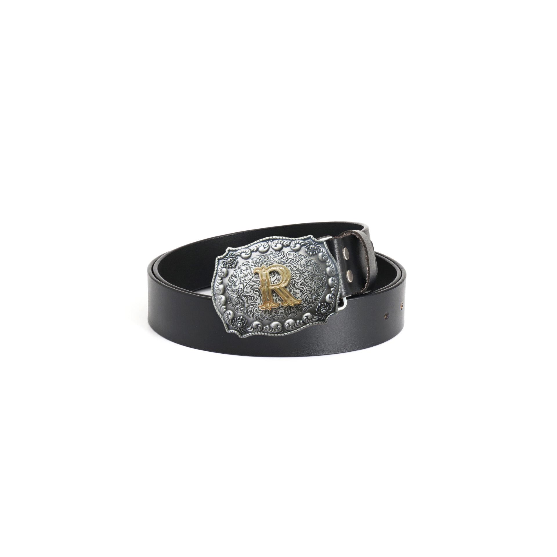 R Letter Belt Buckle Cowhide Belt: Casual Fashion for Jeans, Various Styles 125 cm