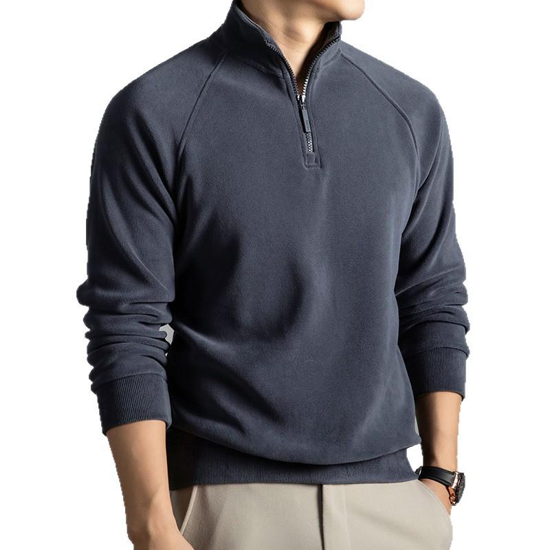 Men's Winter Double-Sided Fleece Half-Zip Long-Sleeve T-Shirt (2025 Collection)