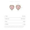 ANDYWEN 925 Sterling Silver Stud Earrings Ladies Cute Heart Earring Colorful Cubic Zirconia Fine Jewelry for Valentine's Day Gifts