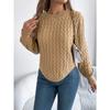Fashion Twist Lantern Long Sleeve Irregular Pullover Sweater Women Autumn and Winter Casual Solid Color Knitted Tops Elegant Simple Loose Clothing