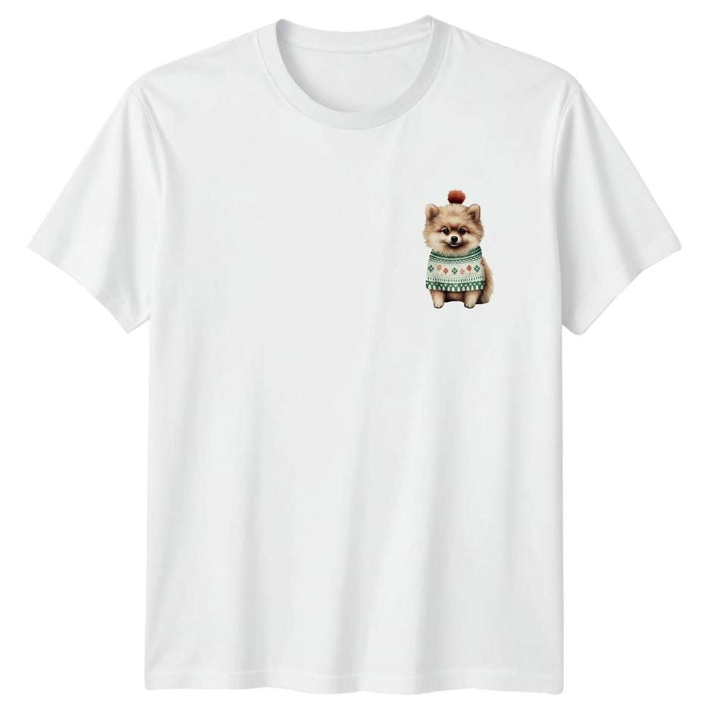 Pomeranian Dog Christmas Sweater Holiday Unisexs Unisexs Graphic Tee S