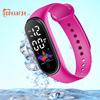 Fashion Sports Bracelet with LED Display, Rounded Dial, Adjustable Silicone Strap, Digital Watch