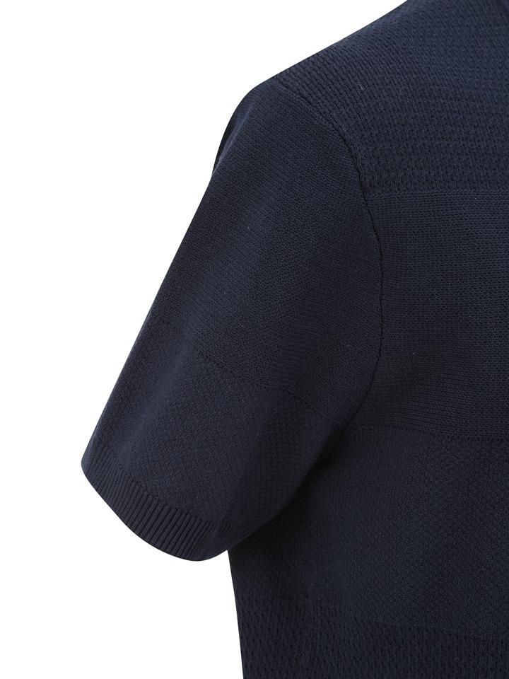 ZIOZIA Men'S) Miracle Block Knit Short Sleeve Sweater_Aaf2Er1102Nv
