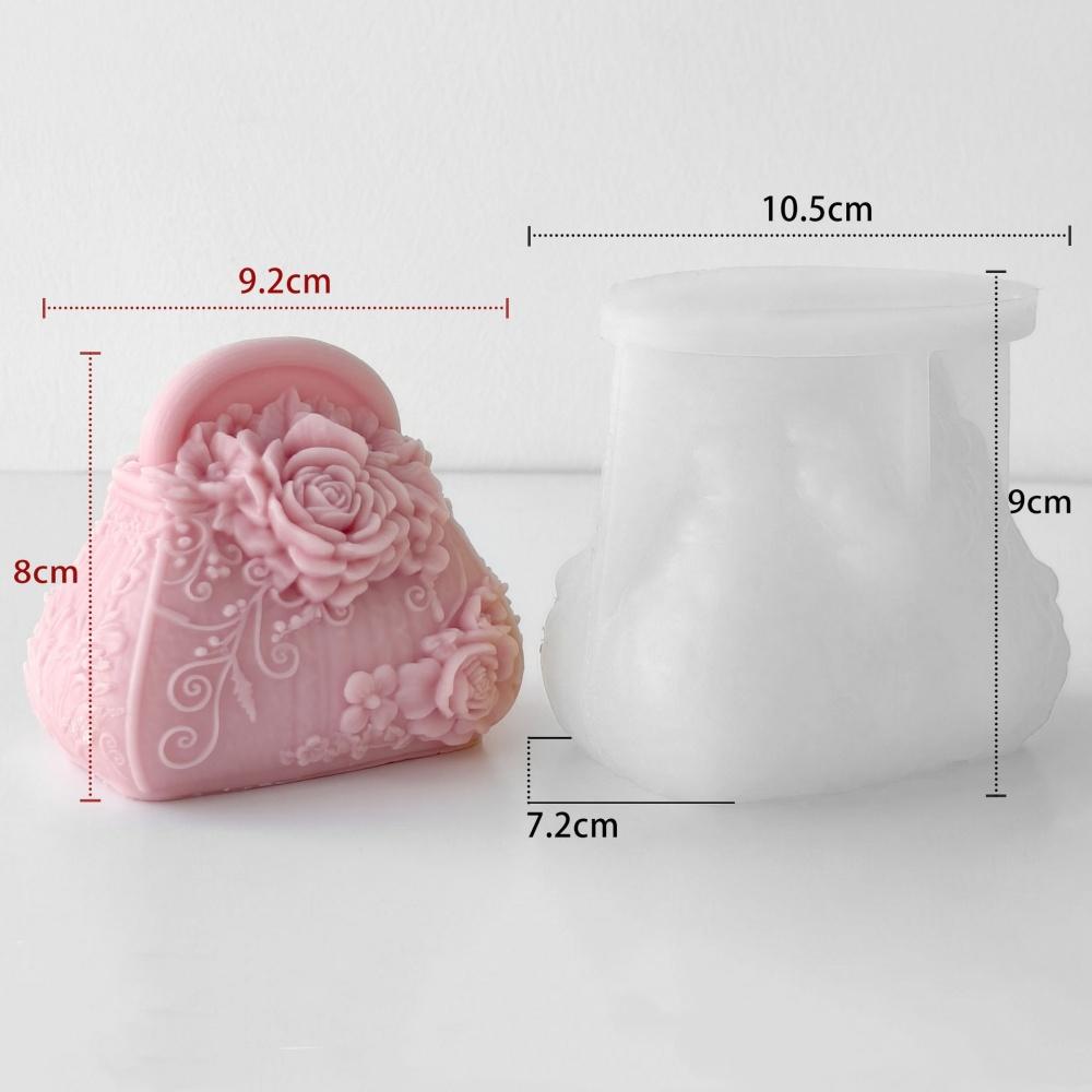 

Rose Flower Bag Shaped Silicone Candle Mold DIY Aromatherapy Candles Wax Plaster Home Decor Romantic Valentine Thanksgiving Gift