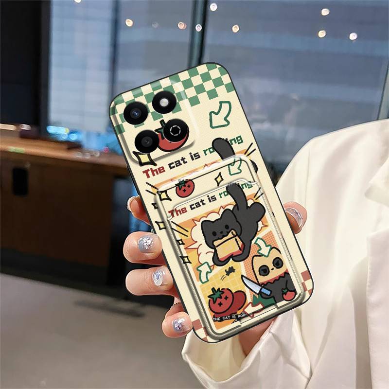 Card slot Full wrap Phone Case For Honor Play60 Plus/Honor200 Smart/X7C/Play9T protective Graffiti Anti-knock Cartoon
