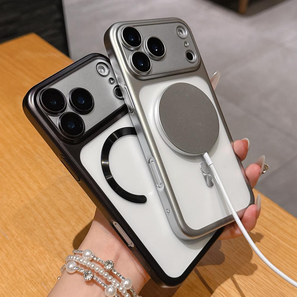 KEYSION جراب هاتف مغناطيسي مطلي غير لامع شفاف لـ MagSafe لهاتف iPhone 17 Pro Max Air غطاء صلب من البولي كربونات مع فيلم عدسة مقاوم للصدمات