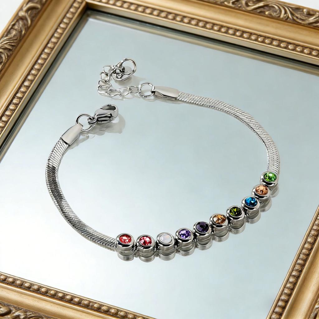 Jewelry Bracelet Blade Chain Sticky Mixed Color Round Diamond Bracelet Light Luxury Design Chain Stainless Steel Gold-plated Jewelry Women