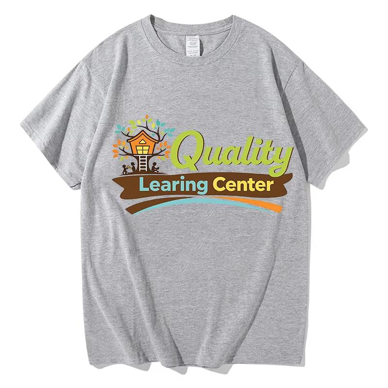 Quality Learning Center Print Tshirt Unisex Streetwear Short Sleeve Cotton Loose Male Tshirts Fashion Casual Game Graphic Tops