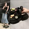 Thick-soled Height Increase Cute Apple Hole Shoes Women's Summer Fashion Soft-soled Breathable Bag Head Cool Slippers