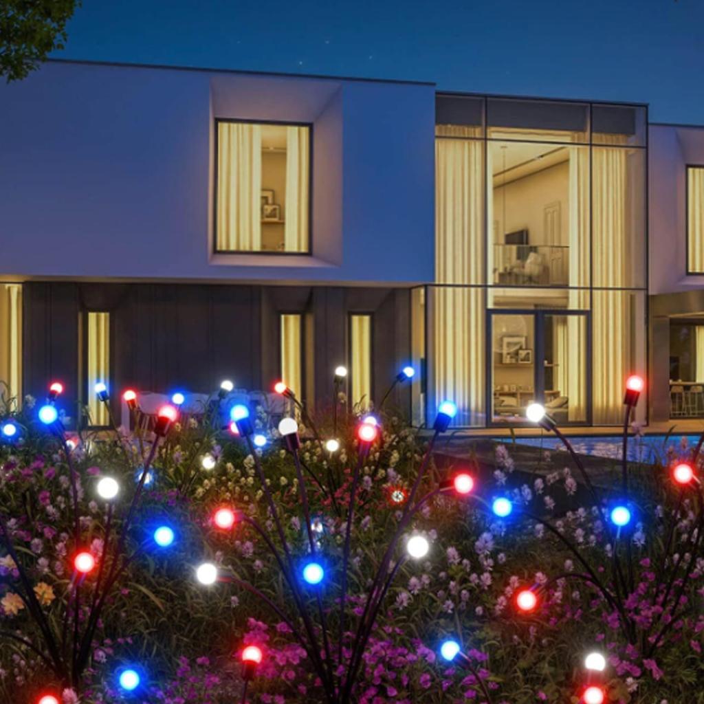 Solar Garden Lights 6 LED Firefly Solar Lights for Outside IP65 Waterproof Solar Swaying Outdoor Lig