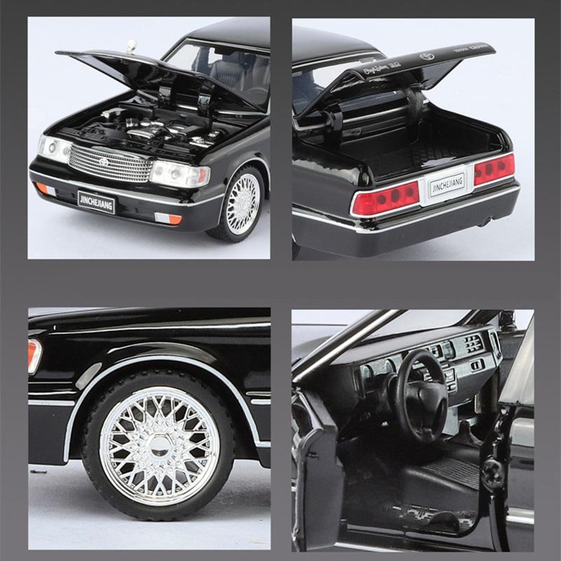 1/32 Toyota Crown 133 JZS133 S130 Alloy Classic Luxy Car Model Diecast Metal Retro Old Vehicles Car Model Sound and Light Kids Toy Gift