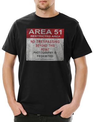 Area 51 Vintage Logotyp Skylt Herr T-shirt UFO Tr3b Adamski Hemlig Alien Sköld