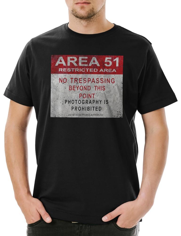 

Area 51 Vintage Logo Sign Men s T-Shirt UFO Tr3b Adamski Secret Alien Shield 3XL