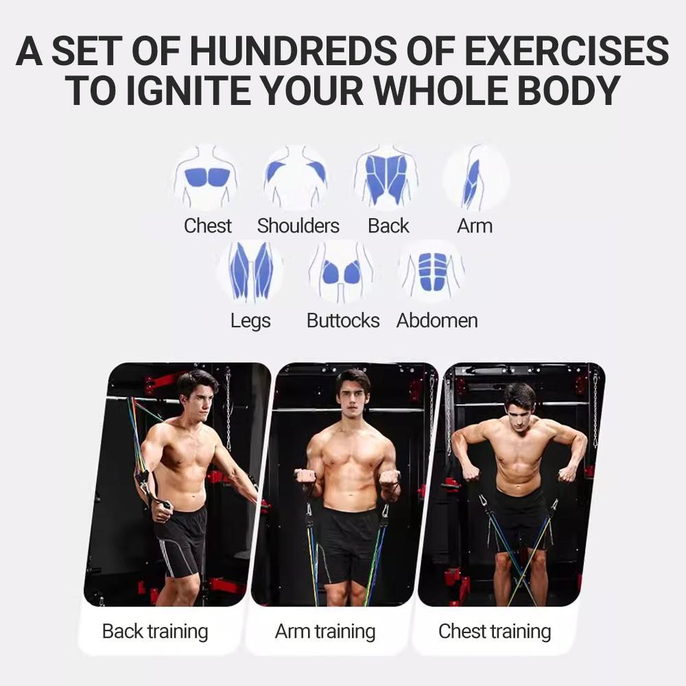 Men Resistance Bands for Women Tensioner Pull Rope Kit Fitness Multi Function Suit Muscle Training Belt Elastic Sleeve Bands