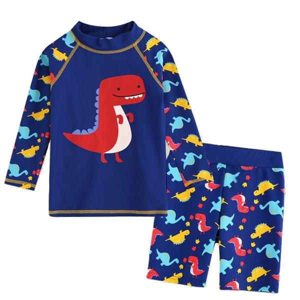 Childrens Swimwear Boys Split Long Sleeve Quickdry Polyester Sun Protection For Water Sports