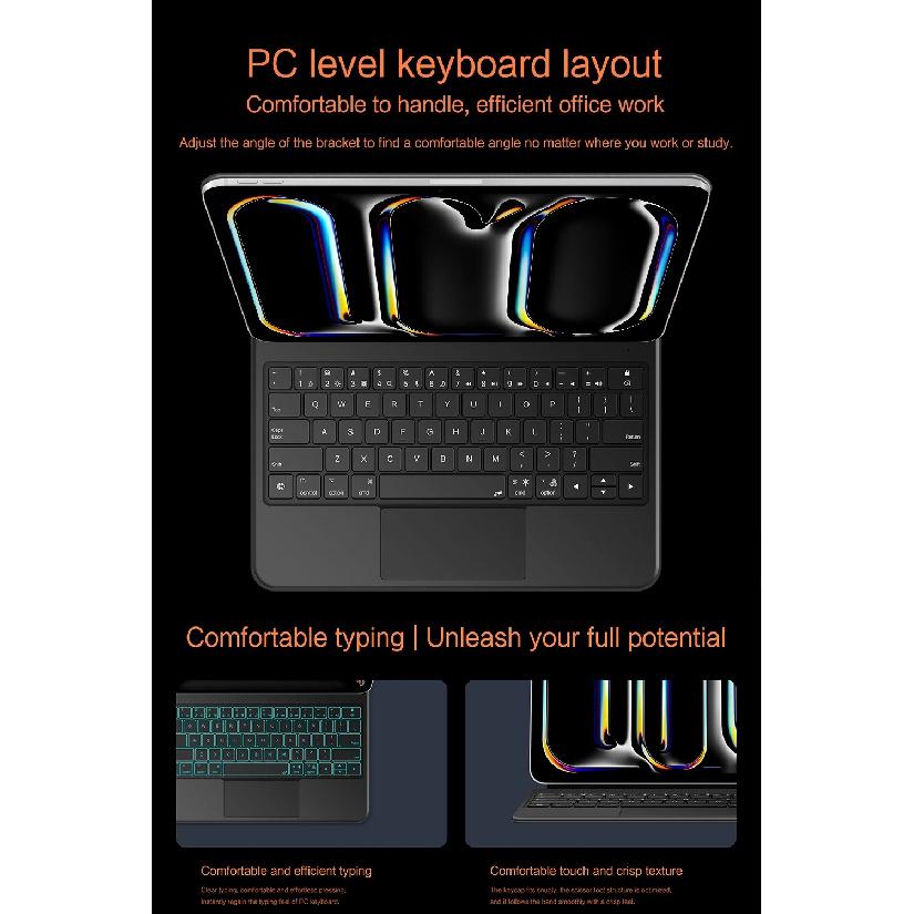 LFOIQN Magic Keyboard For iPad Pro 11/13 Inch 2025 M5 M4 Pro 12.9 M3 M2 Air 11"/13" 4th 5th 6th Pogo Pin Direct Connection Case
