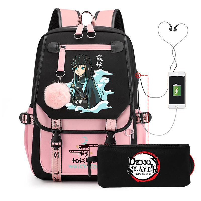 Anime School Bag Tokitou Muichirou Peripheral Backpack Set Student Pencil Bag