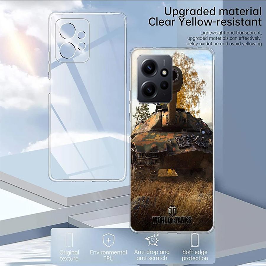 World Of Tanks Game Phone Case For Redmi Note 14 15 Pro 5G 13 12 Pro Plus 11 11T 11E 11S 10 Pro 10S 9 9S Cover Cell Clear TPU Ca