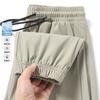 Ice Pants Men's Ice Silk Large Size Tie Sports Casual Pants