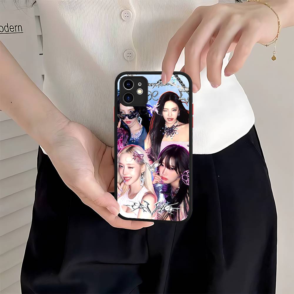 KPOP A-aespa For IPhone 11 12 13 14 15 16 Pro Max Plus Matte Translucent Phone Cover