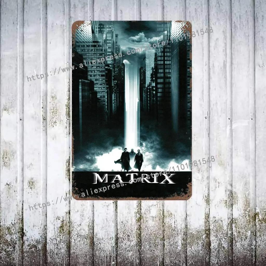 The Matrix Resurrections Decor Poster Vintage Tin Sign Metal Sign Decorative Plaque for Pub Bar Man Cave Club Wall Decoration