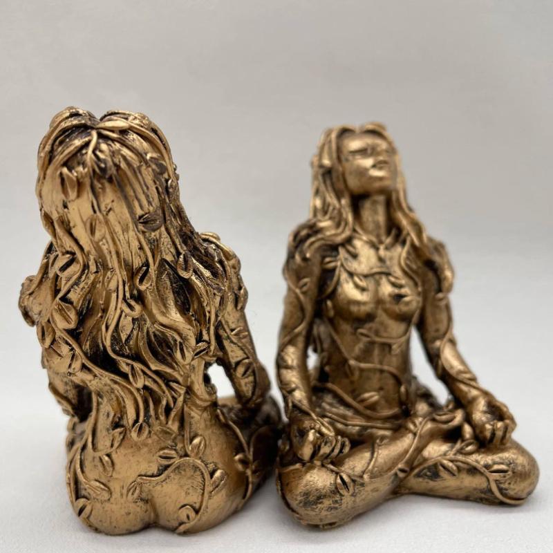 1/2Pcs Mother Earth Statue Mini Gaia Fairy Goddess Healing Chakra Meditation Decorative Figurine Home Decor