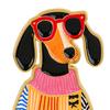 Decorative Brooch Enamel Cartoon Dachshund Design Zinc Alloy Lapel Pin Sweater Dress Suit Lapel Badge Versatile Accessory