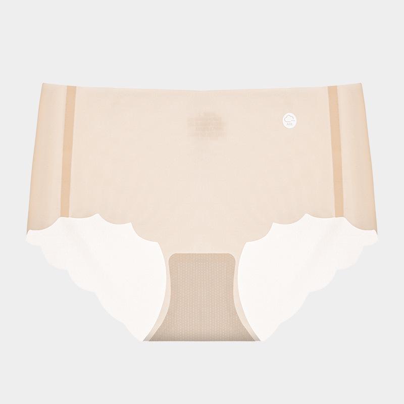 Culottes sans couture pour femme avec fond en soie antibactérienne - Respirantes, sans marques, en soie glacée fine, forme triangle, pour l'été