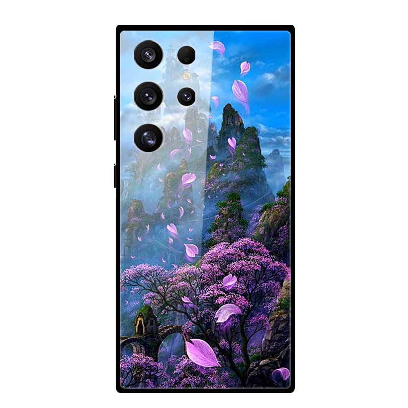 For Samsung Galaxy S25 Ultra Case S25Plus Luxury Tempered Glass Hard Back Cover for Galaxy S24Ultra 5G Phone Cases Fundas S 25