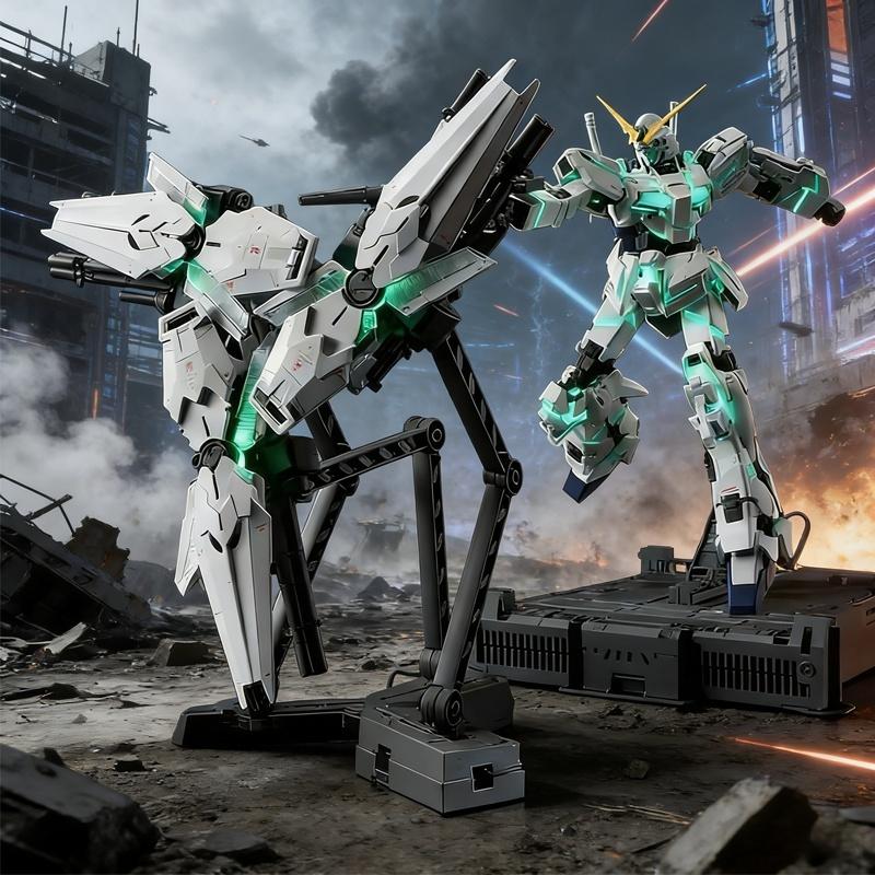 New Model 1/100 Unicorn Restored Version Full Set With Led Unit Shield & Cage Assembly Model Kit Action Figure Boys' Puzzle Toy