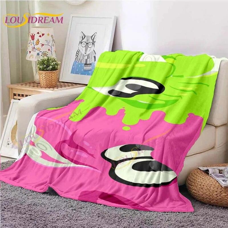 3D Cute Shooting Game Flannel Blanket Throw Blanket for Living Room Bedroom Bed Sofa Picnic Cover Blanket Kids Room Home Decor