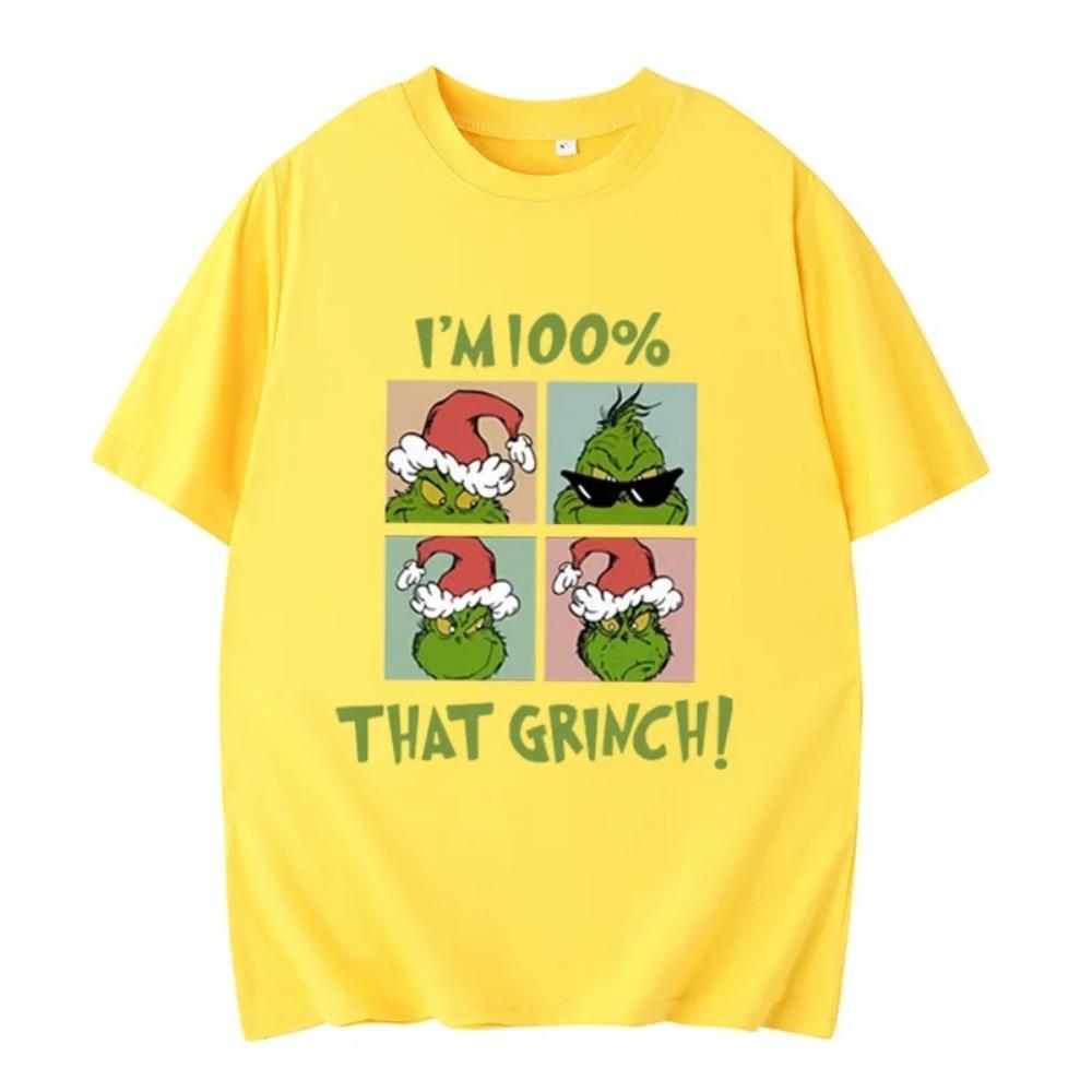 Fashion Men Women's T-shirt Christmas Green Monster Print O-Neck Pullover Casual Sweatshirt Kids Tees Top Clothing