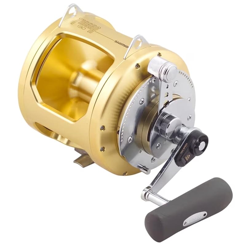 Shimano Tiagra 130A (Right-Hand) Baitcasting Reel, Double-Axis, for Trolling Fishing with Yellowtail, Amberjack, and Tuna, Boat-Hand-Winded