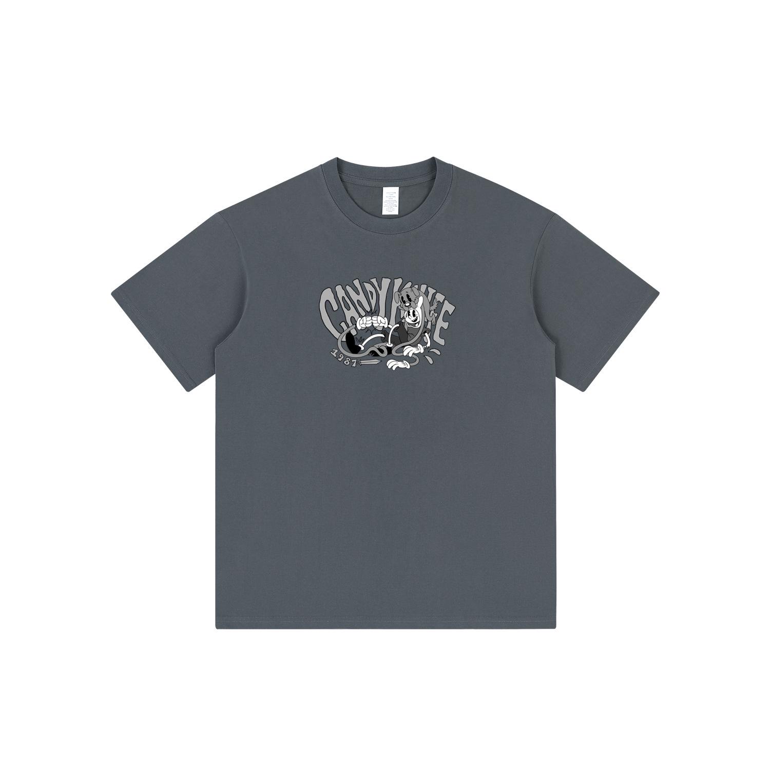 

2024 Unisex Retro Cartoon Print Short Sleeve T-Shirt L
