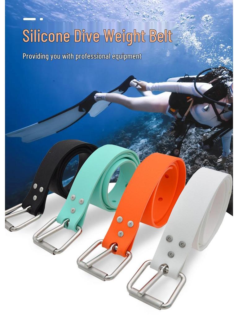 Adjustable Silicone Quick-Release Scuba Dive Belt with Lead Blocks