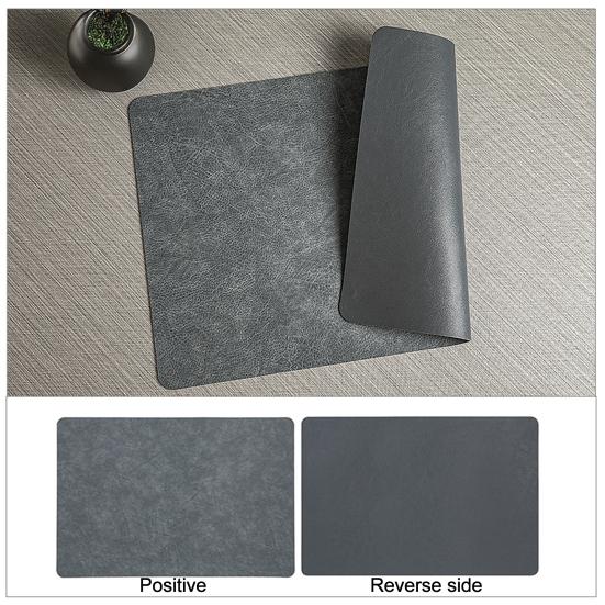 Double-Sided Placemat Waterproof Oil-Proof Heat Resistant Coaster for Dining Table Faux Leather Non-Slip Pad for Restaurant