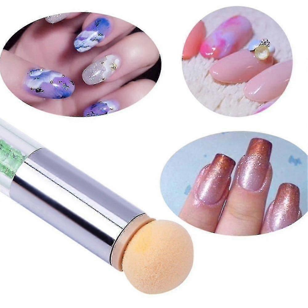 6 Pcs Replace Sponges Of Dual Ended Blooming Nail Pen Drawing And Dotting Nail Polish